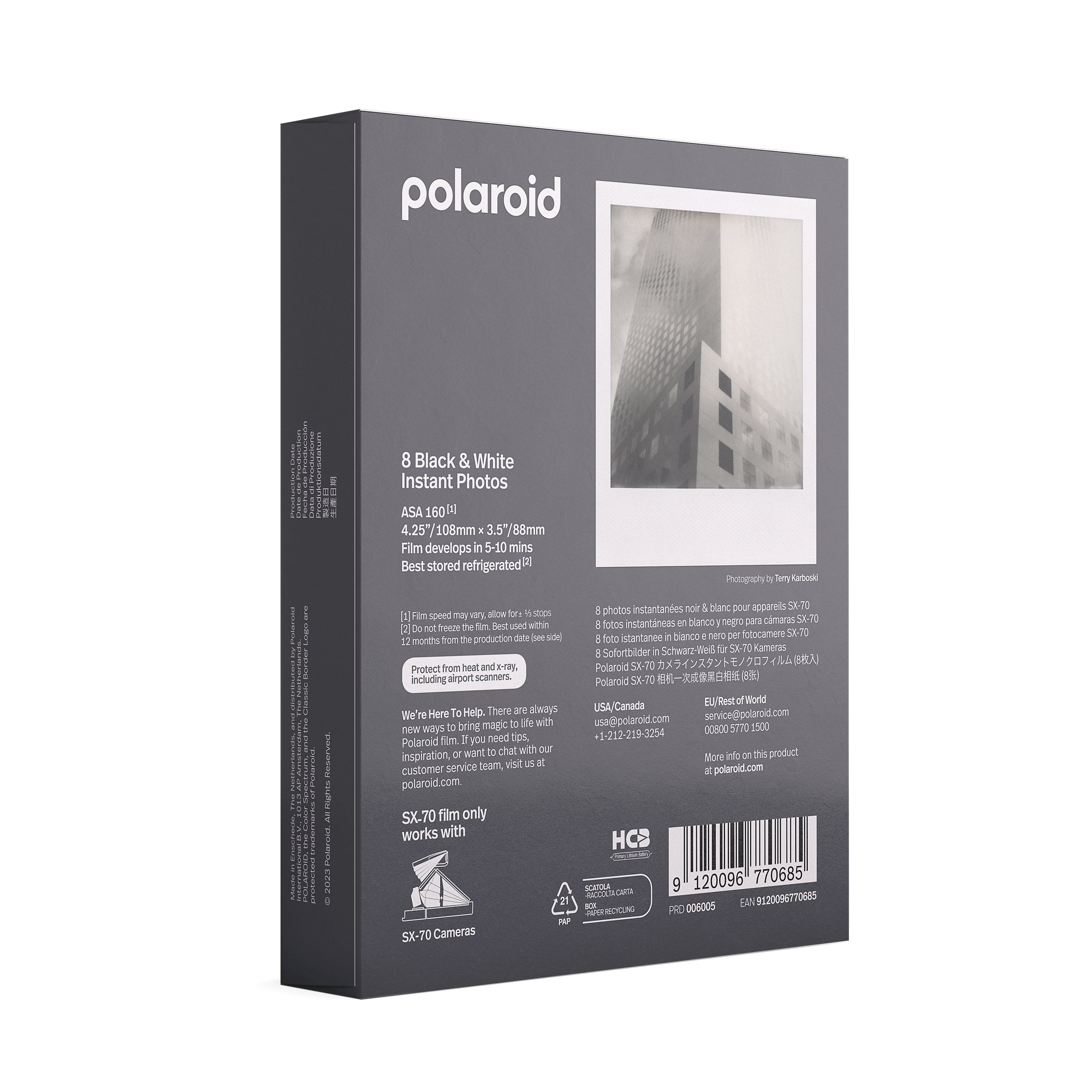 Polaroid B&W Film for SX-70 Instant Photo Camera Film #006005