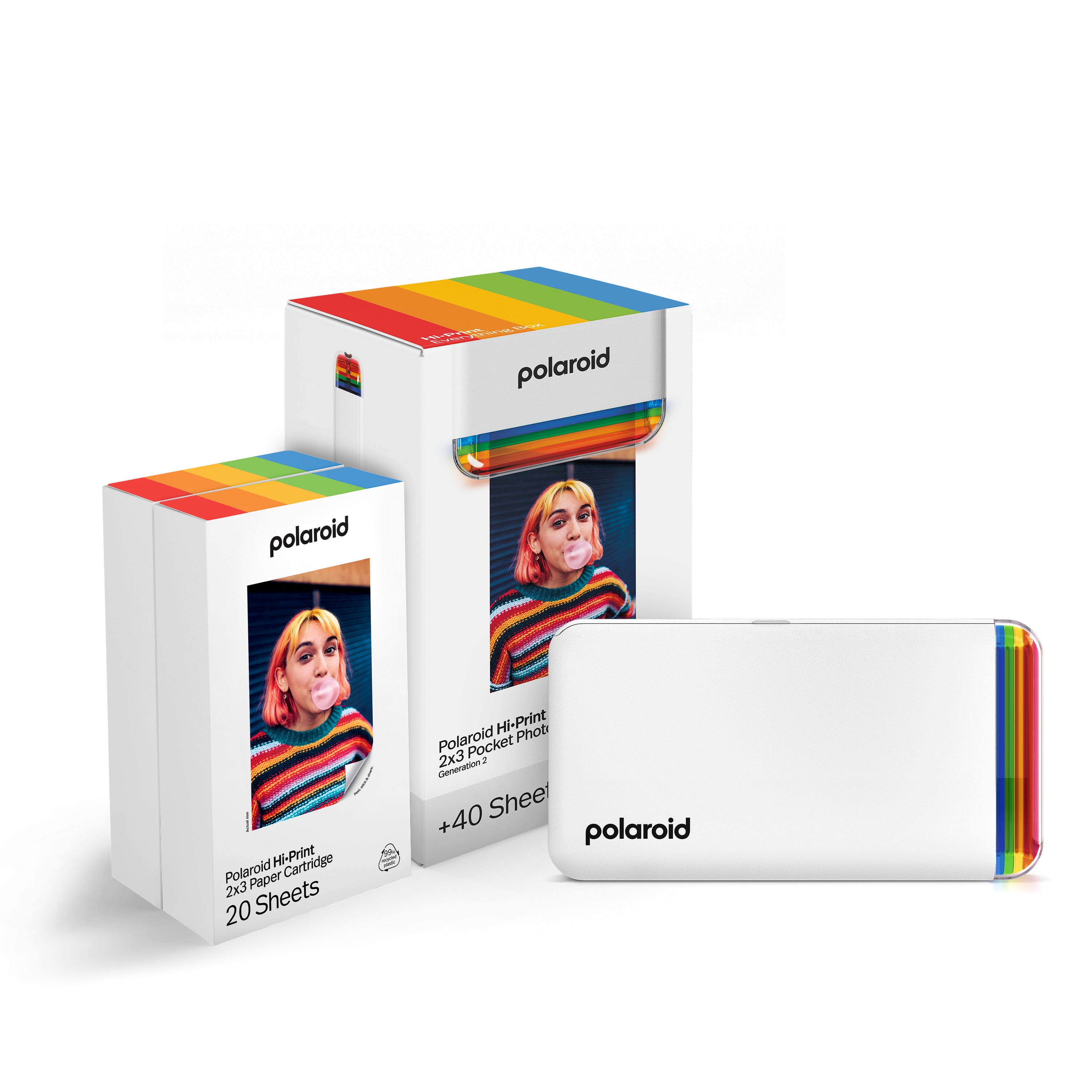 寶麗來Polaroid Hi Print 2x3 白色袖珍貼紙照片打印機第 2 代 & 40張貼紙套裝 Hi Print 2x3 Gen 2 EB Everything Box 白色 #006438