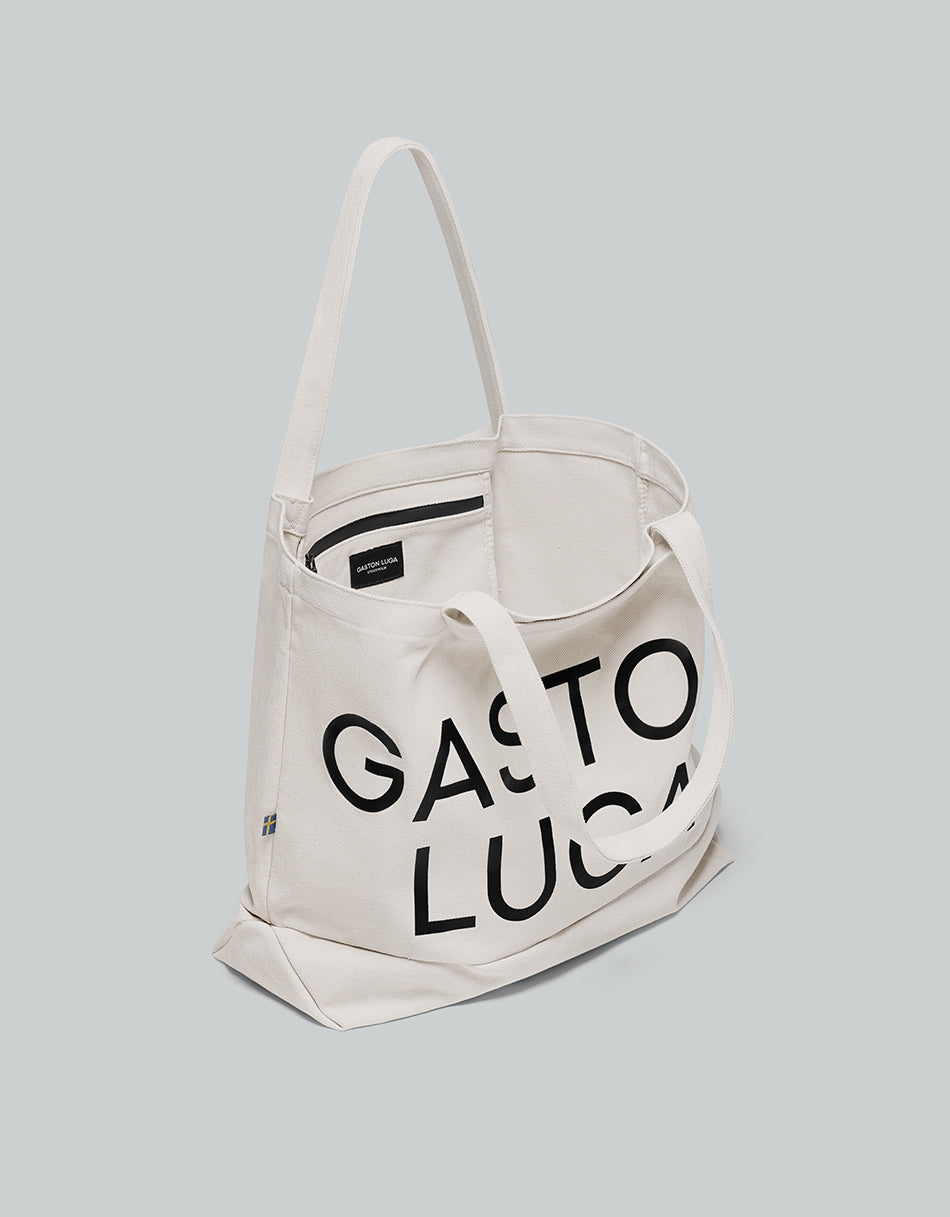 Gaston Luga Canvas Tote Bag - Cloud Cream #GLCVTTCC
