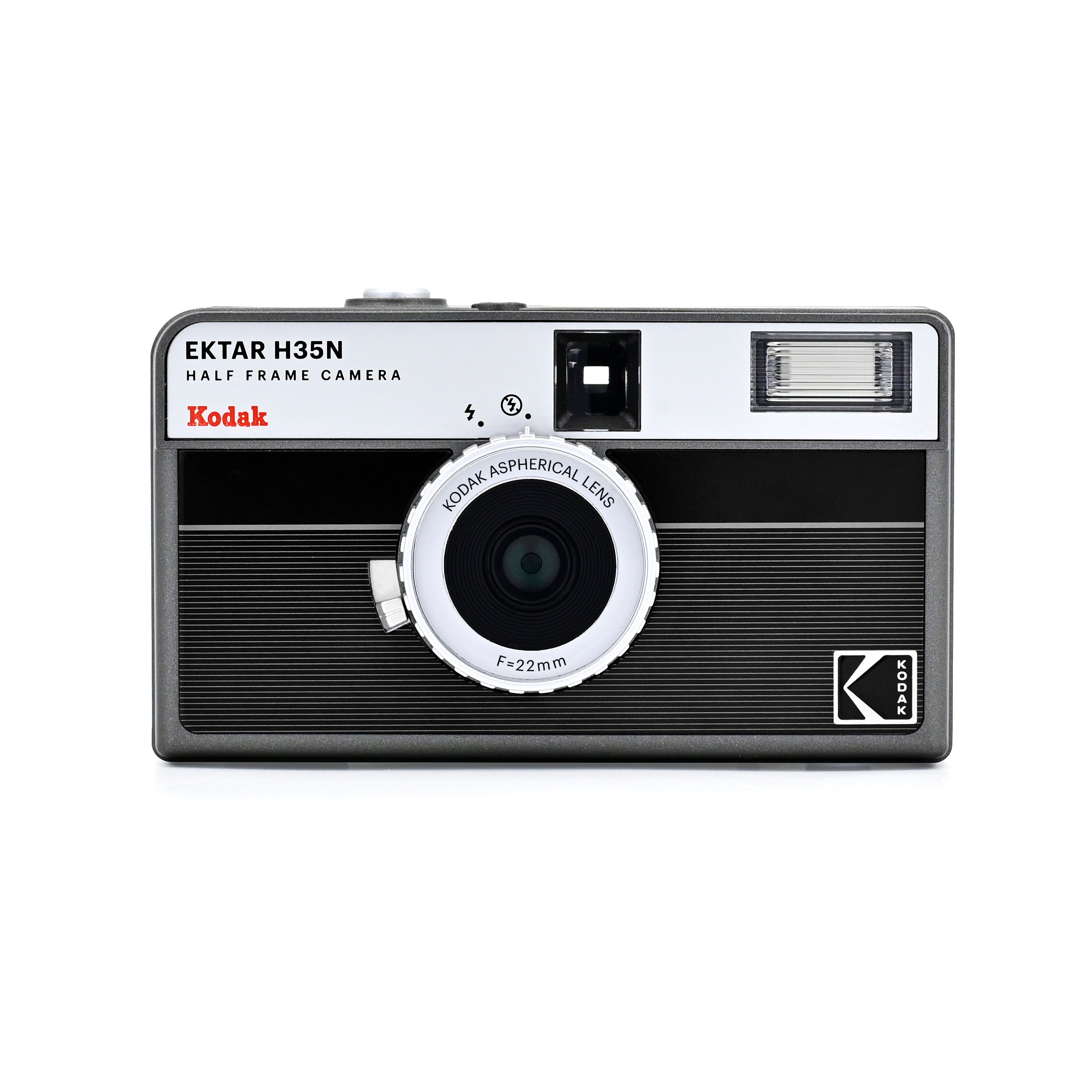 KODAK EKTAR H35N Half Frame Film Camera Striped Black + Kodak Ultramax 24EXP