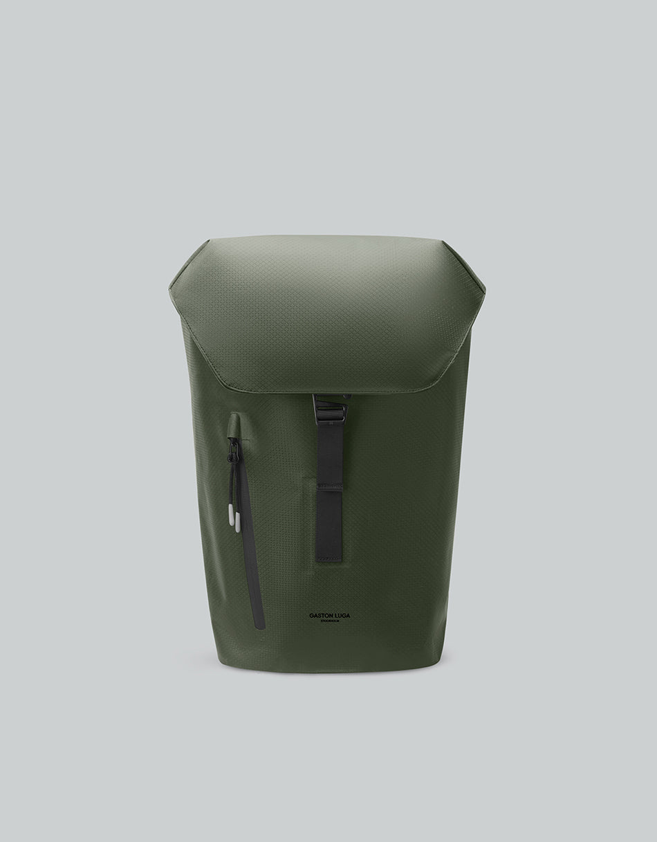 Gaston Luga Lightweight DuoSeal Flap Backpack 14" Olive #LWDSFBP14OL