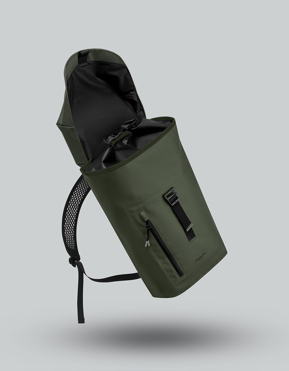 Gaston Luga Lightweight DuoSeal Flap Backpack 14" Olive #LWDSFBP14OL