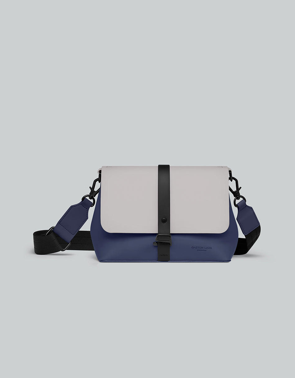 Gaston Luga Splash Crossbody Bag - Dark Blue / Taupe #SPCBBT