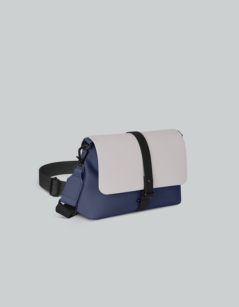 Gaston Luga Splash Crossbody Bag - Dark Blue / Taupe #SPCBBT