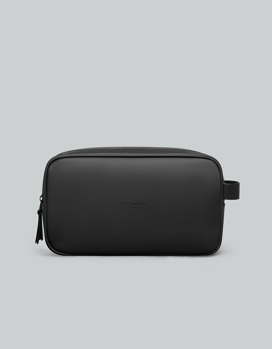 Gaston Luga Splash Double Zipped Toiletry Bag - Black #SPDZTLBK