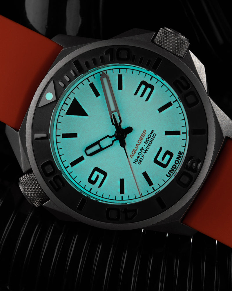 Undone AquaLume Automatic Watch - Orange Rubber #AQD-RBR-ORG
