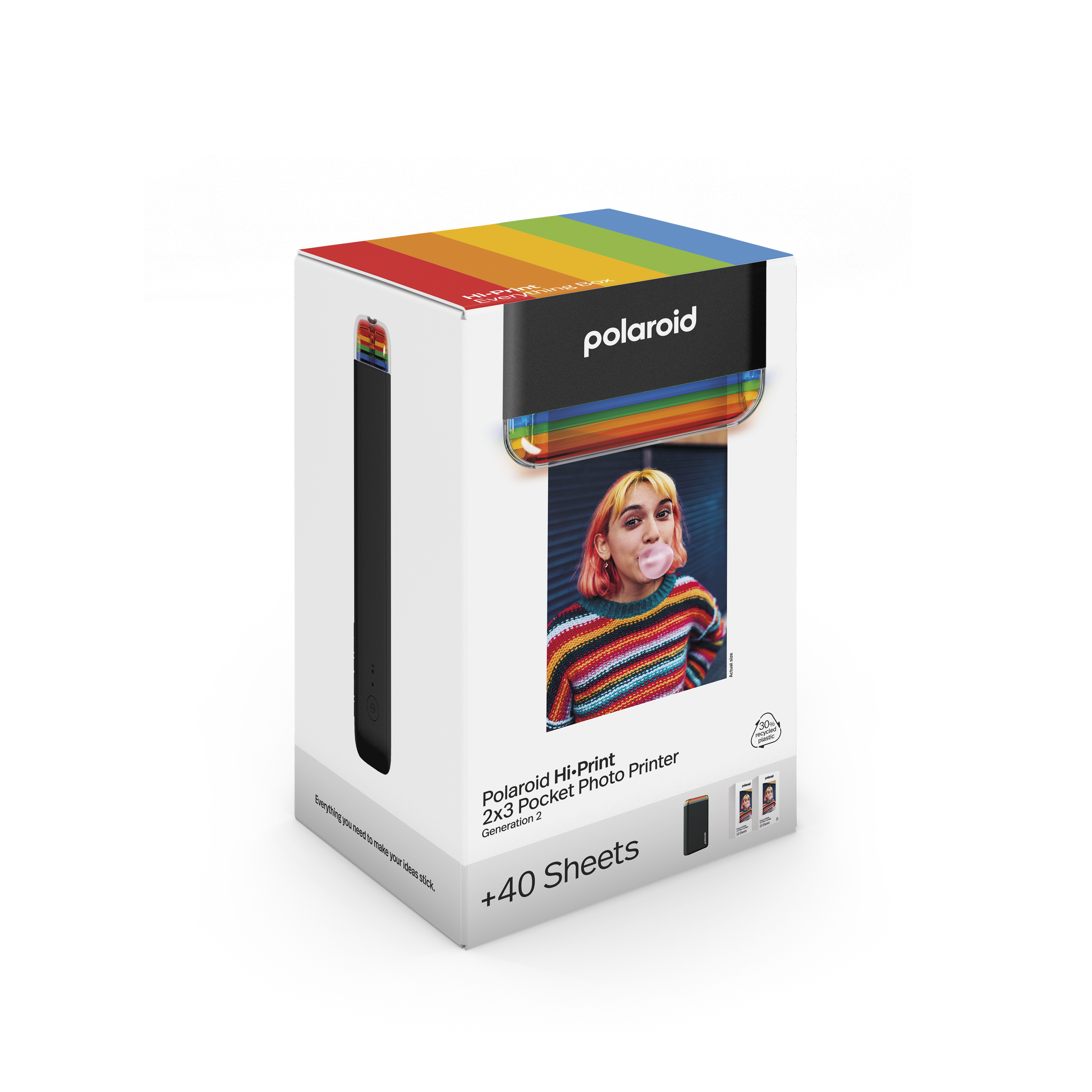 Polaroid Hi Print 2x3 Generation 2 EB Everything Box Black Pocket Printer with 40 Sheets #006439