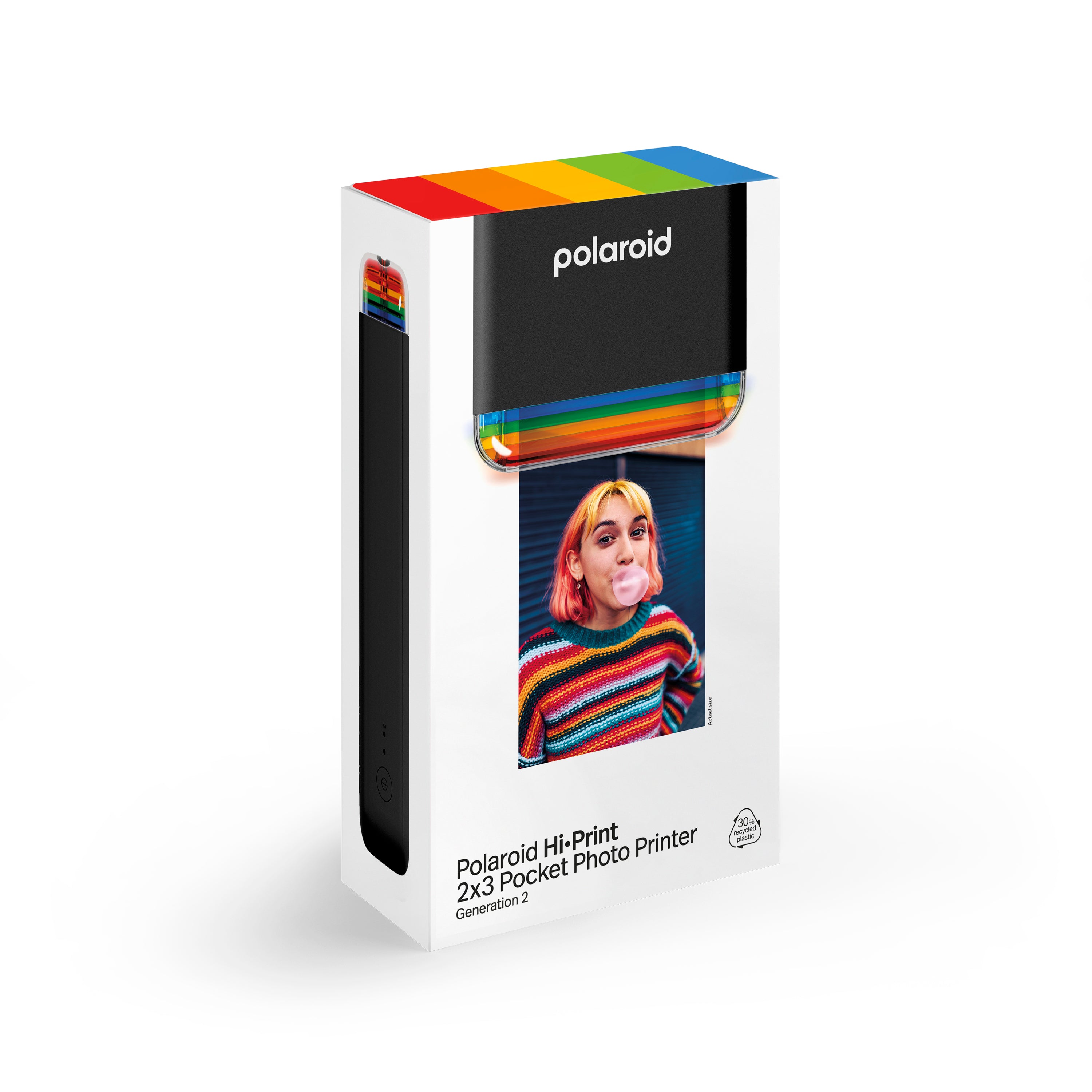 寶麗來 Polaroid Hi·Print 2x3 袖珍貼紙照片打印機第 2 代即時相機照片便攜式袖珍貼紙照片打印機 黑色 #009129