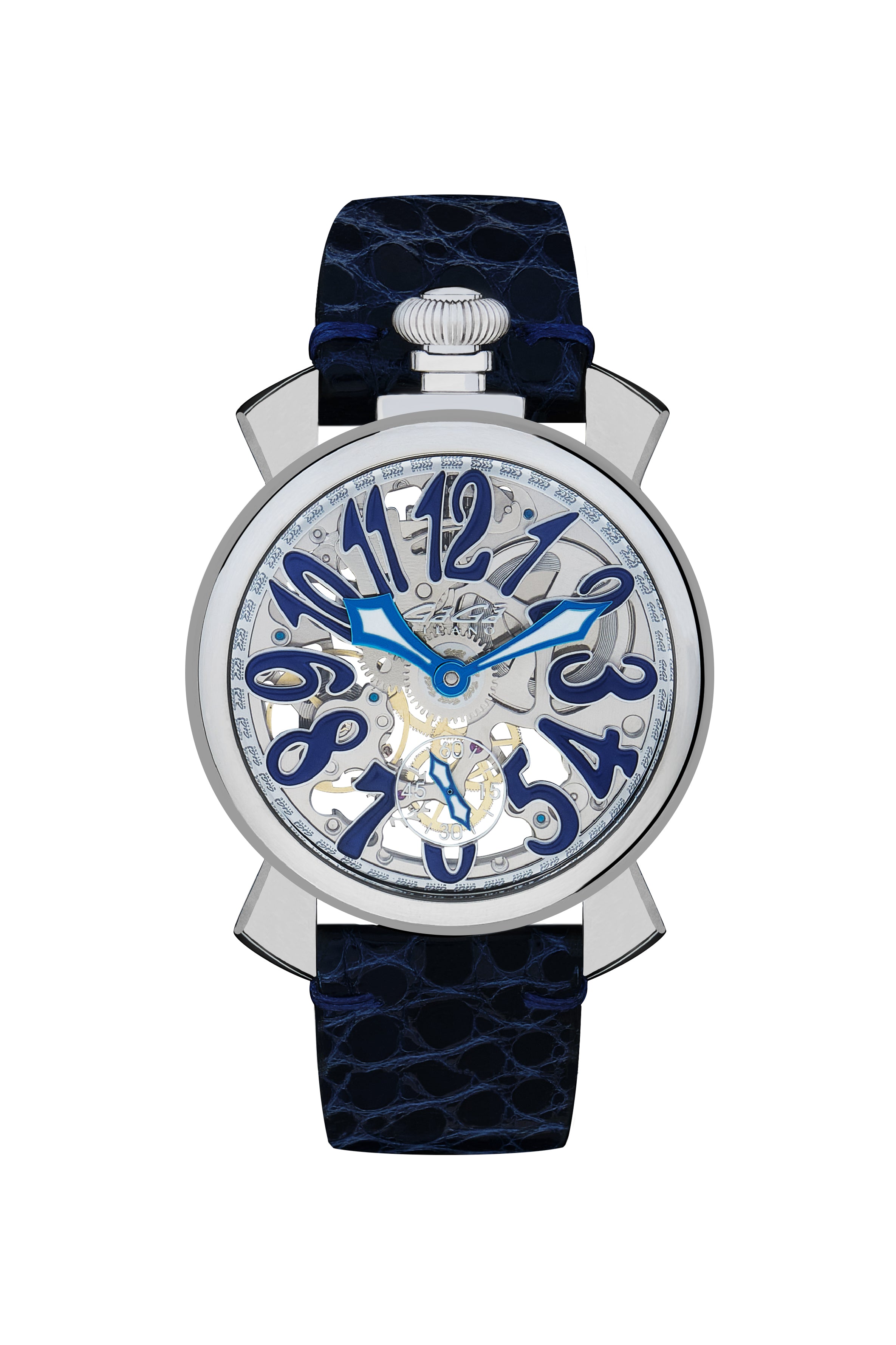 Gaga Milano SKELETON 48 MM - STEEL blue