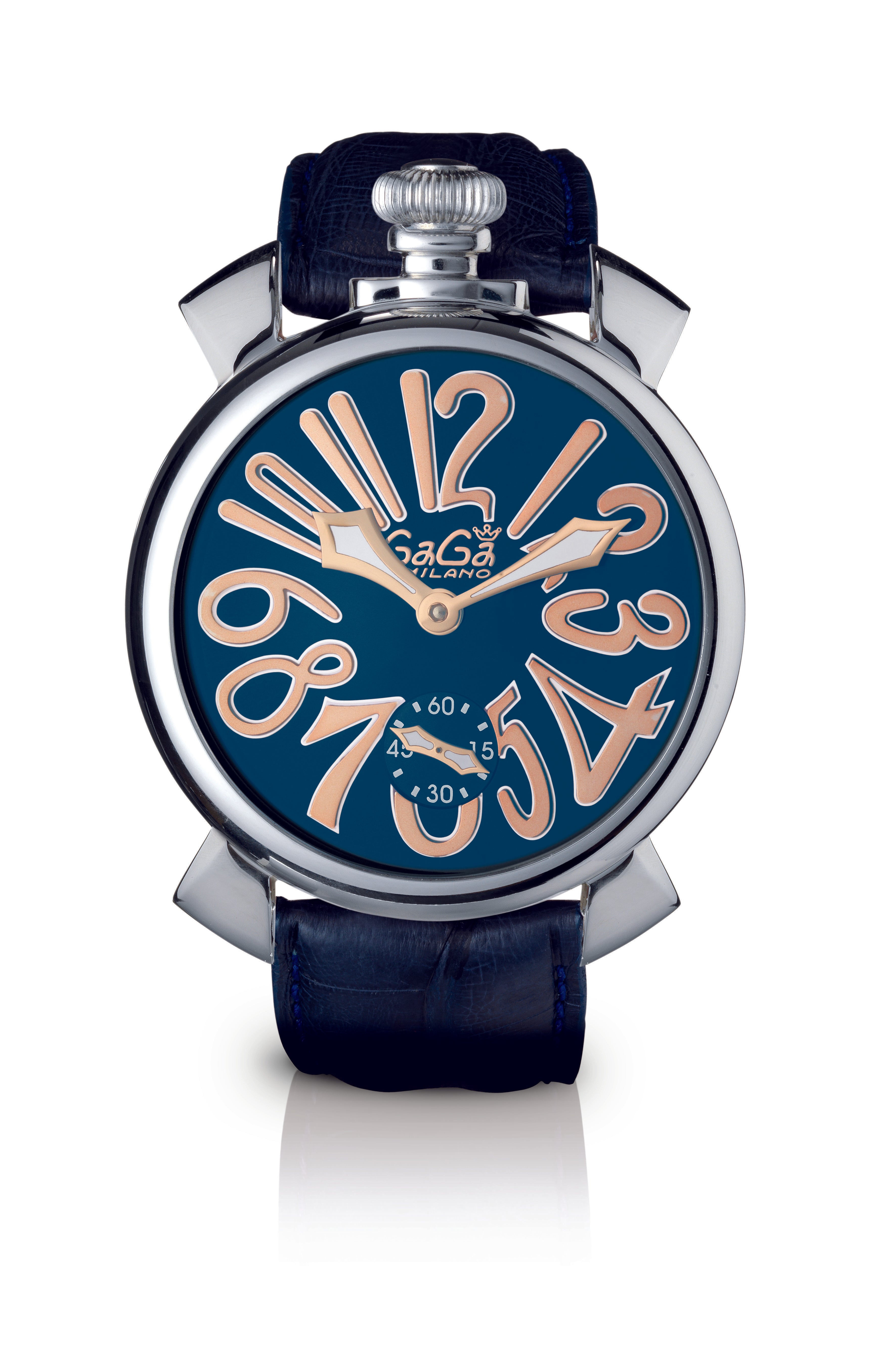 Gaga Milano MANUALE 48MM - STEEL  blue