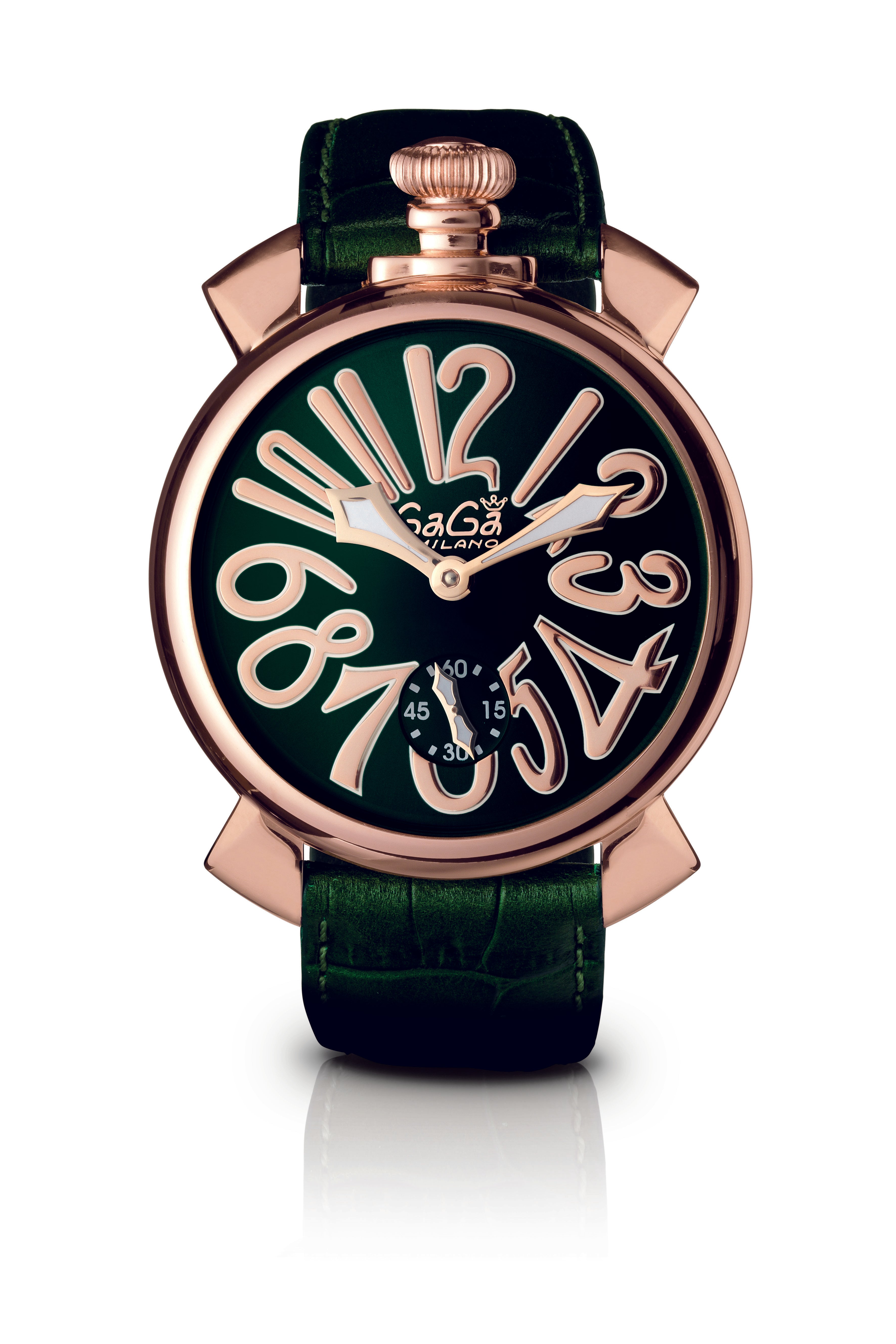 Gaga Milano MANUALE 48MM - ROSE GOLD PLATED green