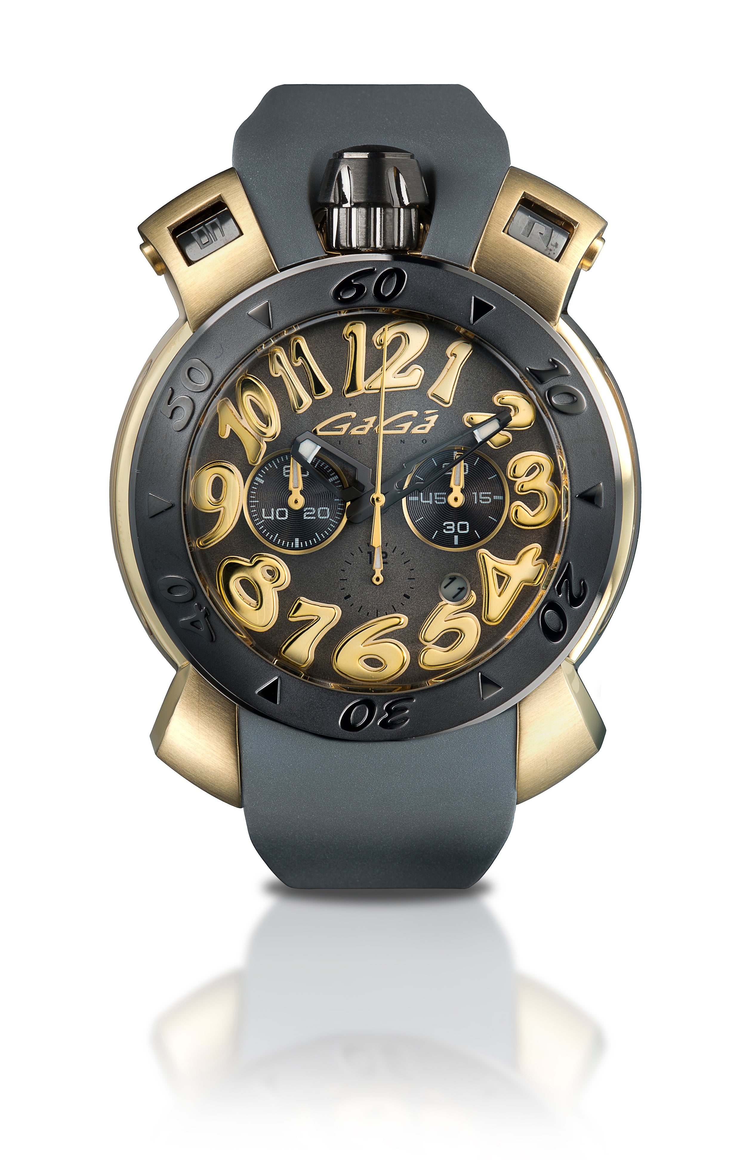Gaga Milano CHRONO 48MM IP Yellow Gold Case
