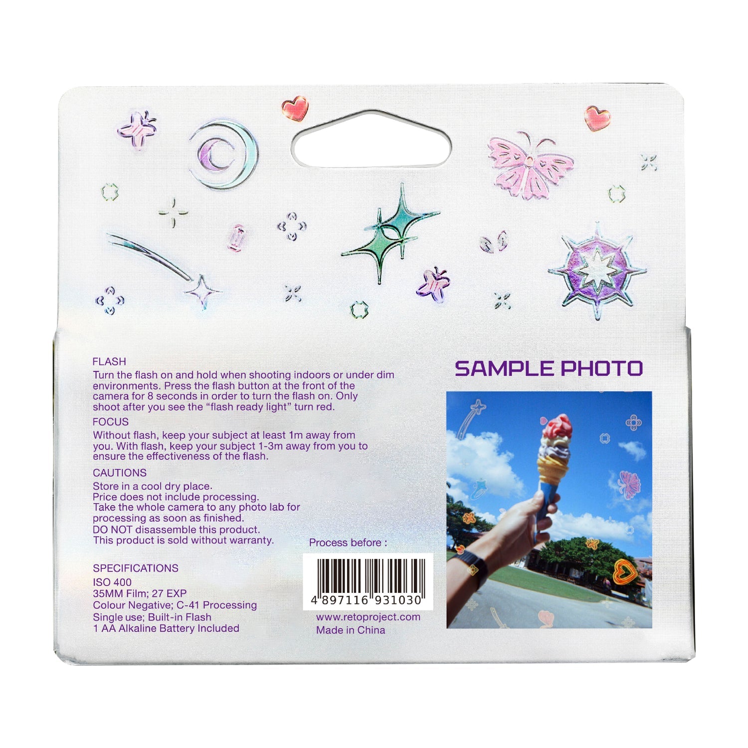 Retocolor Bling-Bling 400 35MM Disposable Film Camera 27EXP