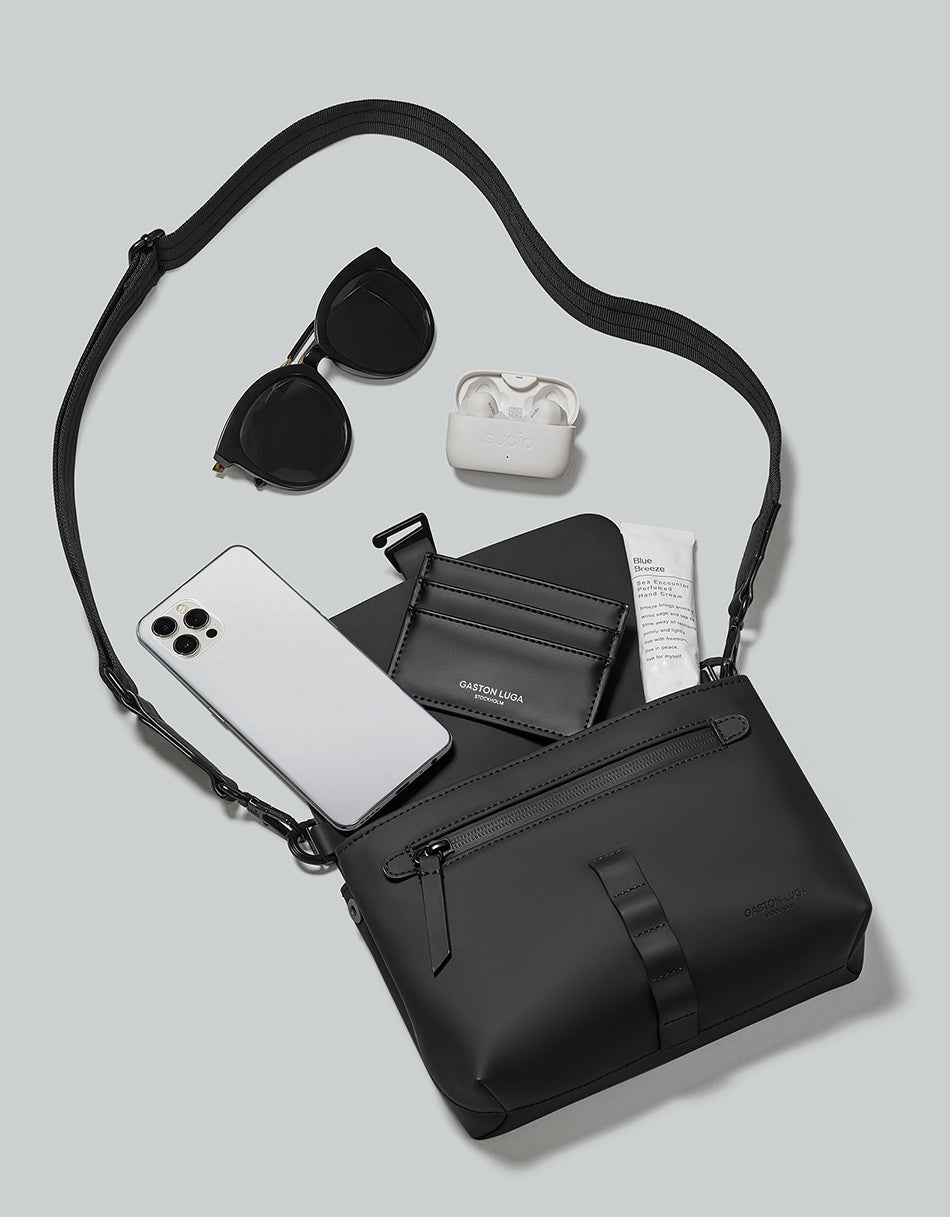 Gaston Luga Splash Crossbody Bag - Black #CB100
