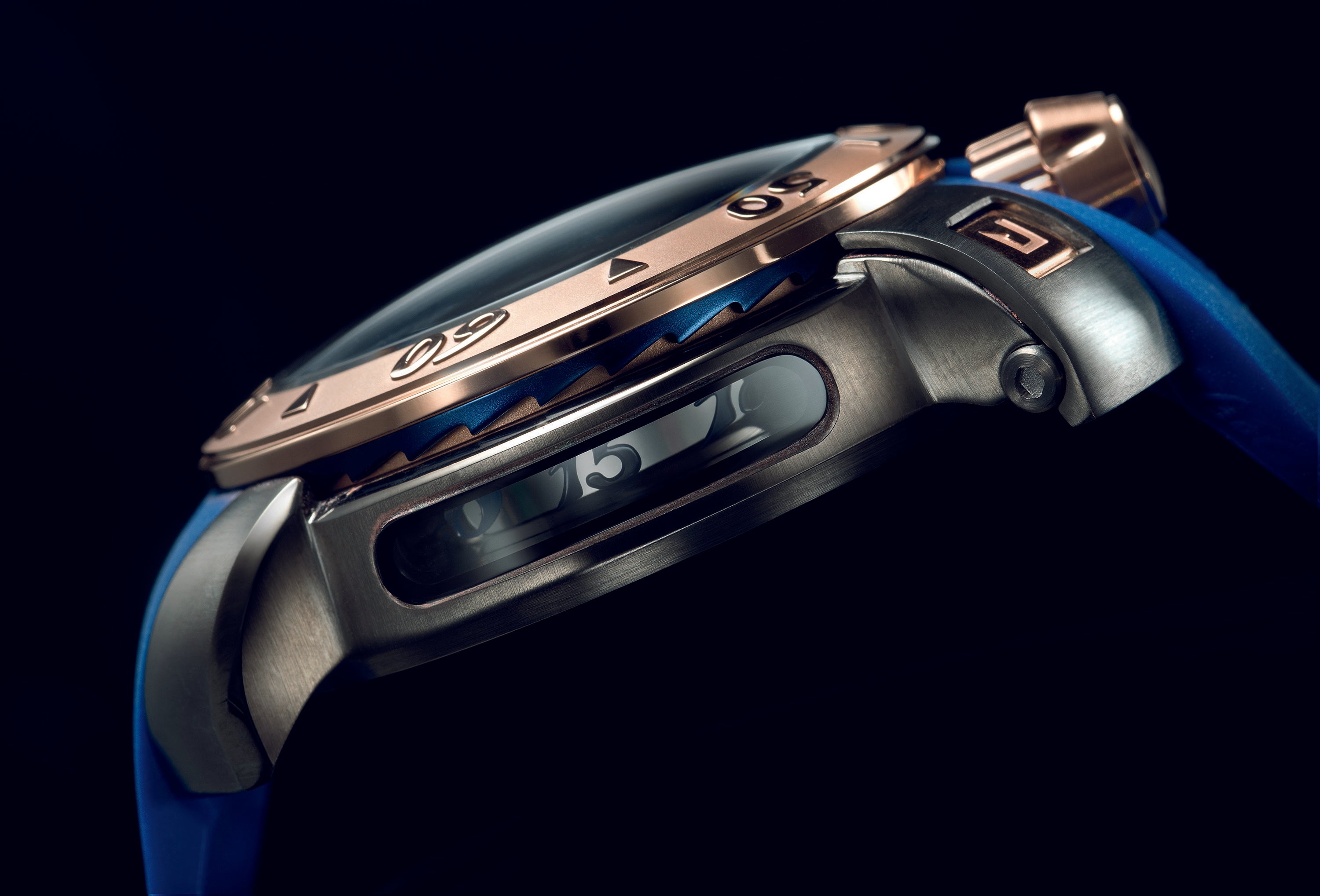Gaga Milano CHRONO 48MM Steel Case Rose Gold Ring