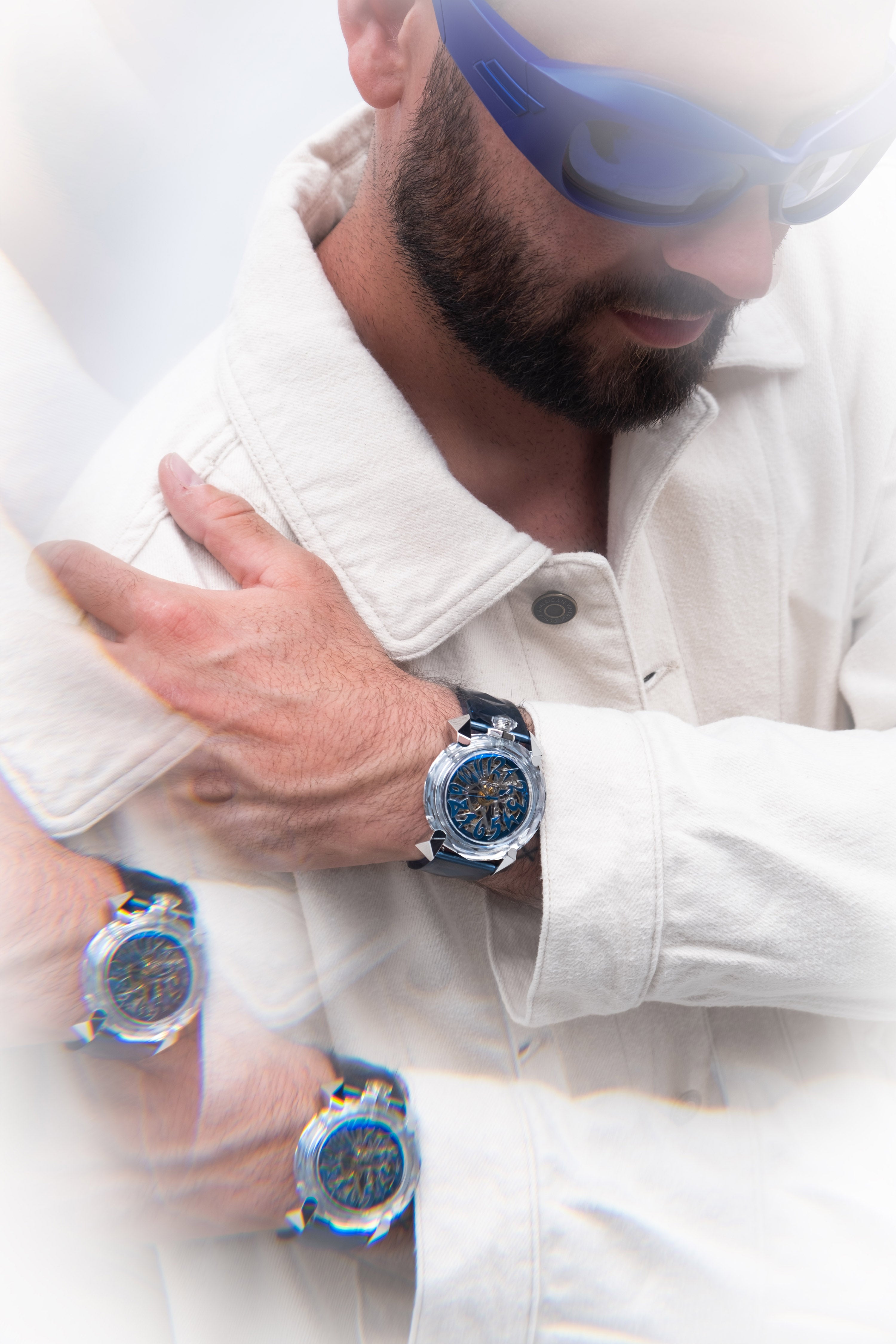 Gaga Milano Crystal 46mm Blue