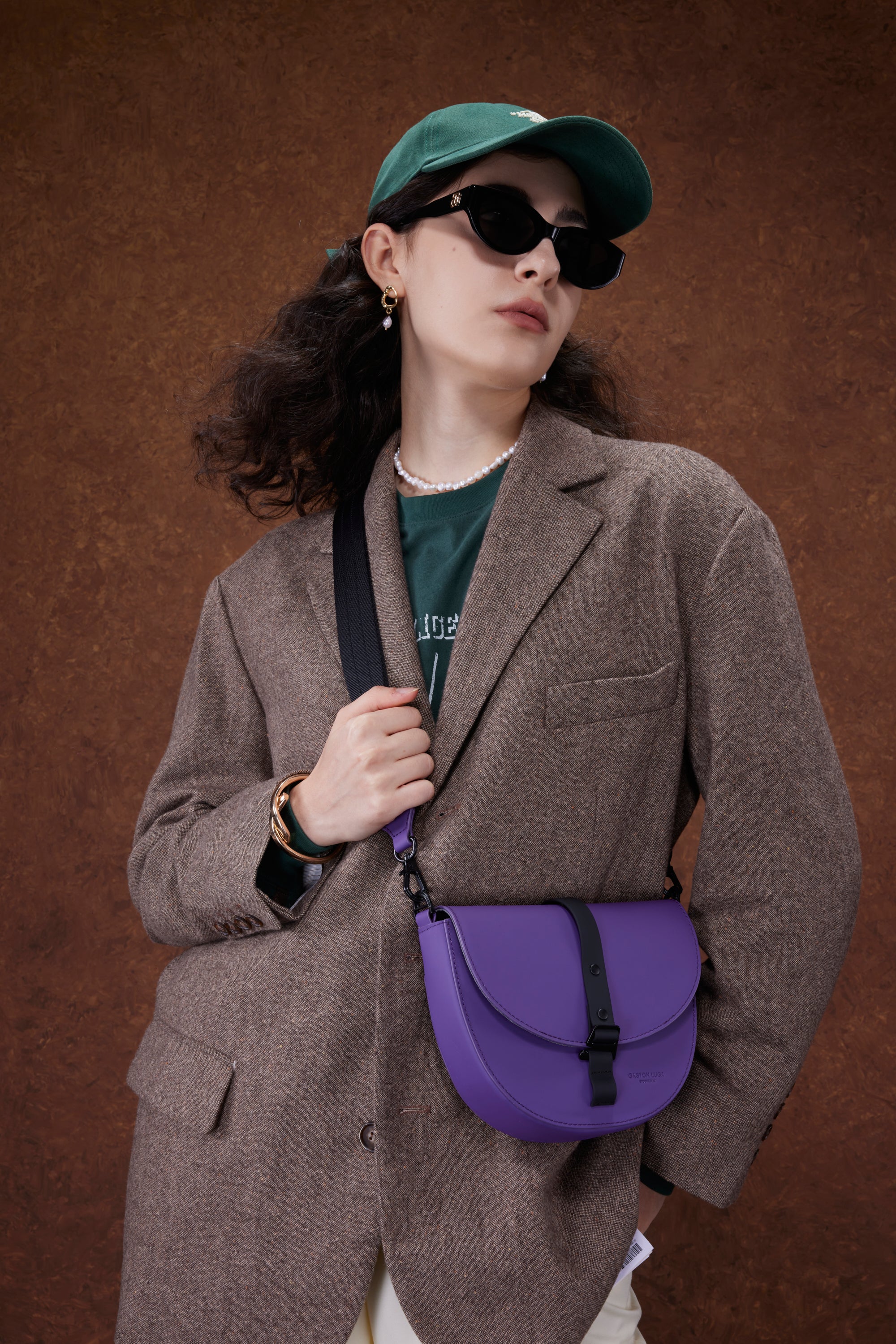 Gaston Luga Spläsh Moon Crossbody Purple 防水月亮形 斜孭袋/斜背包 紫色 #SPMCBPP
