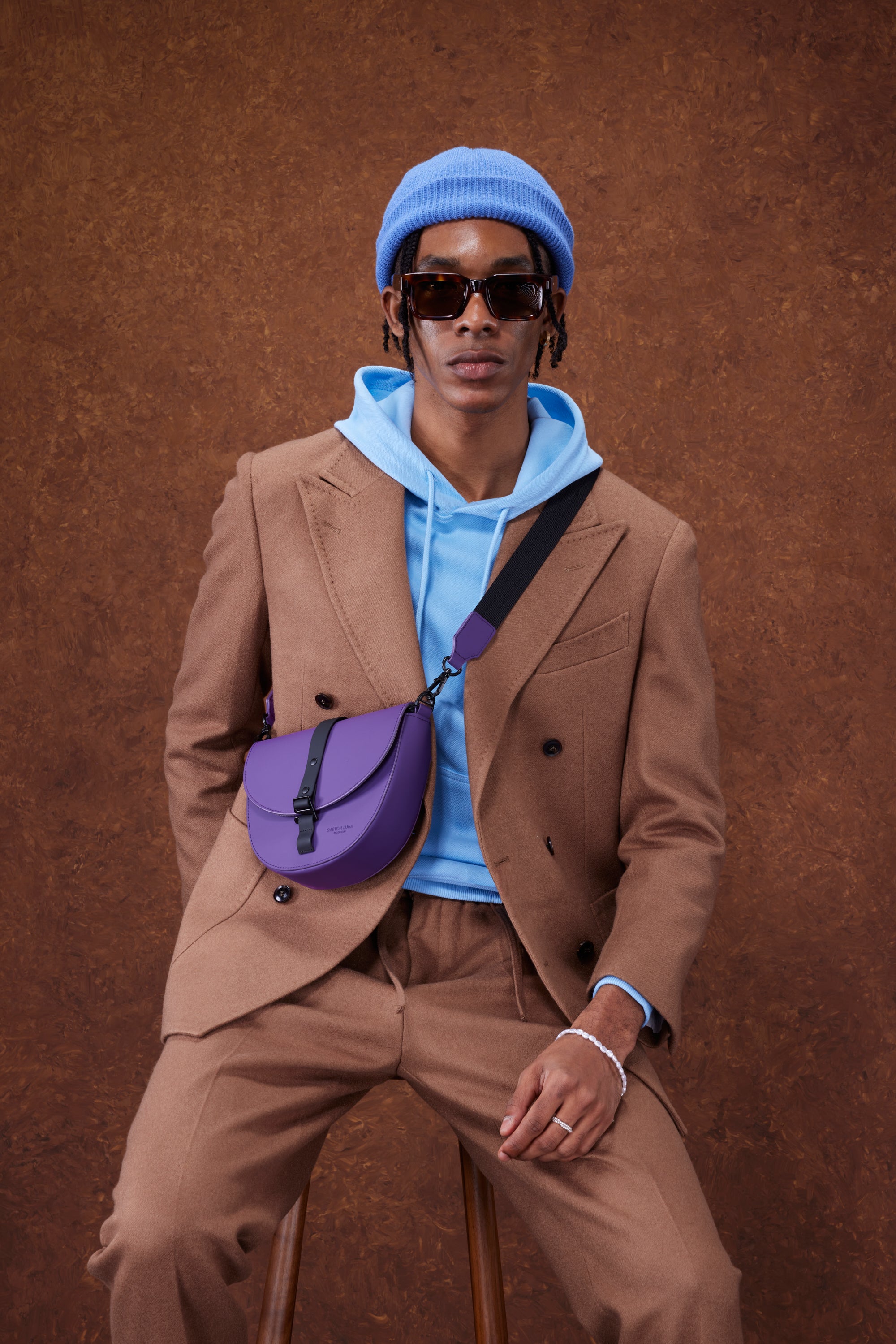 Gaston Luga Spläsh Moon Crossbody Purple 防水月亮形 斜孭袋/斜背包 紫色 #SPMCBPP