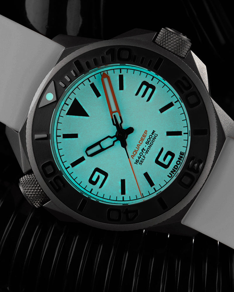 Undone AquaLume Automatic Watch - White Rubber #AQD-RBR-WHT
