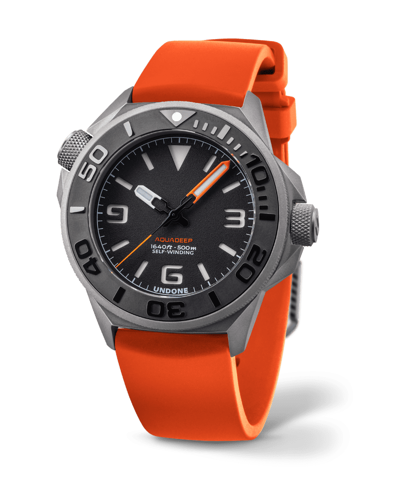 Undone Aquadeep Automatic with Orange Strap #AQD-369-BKO